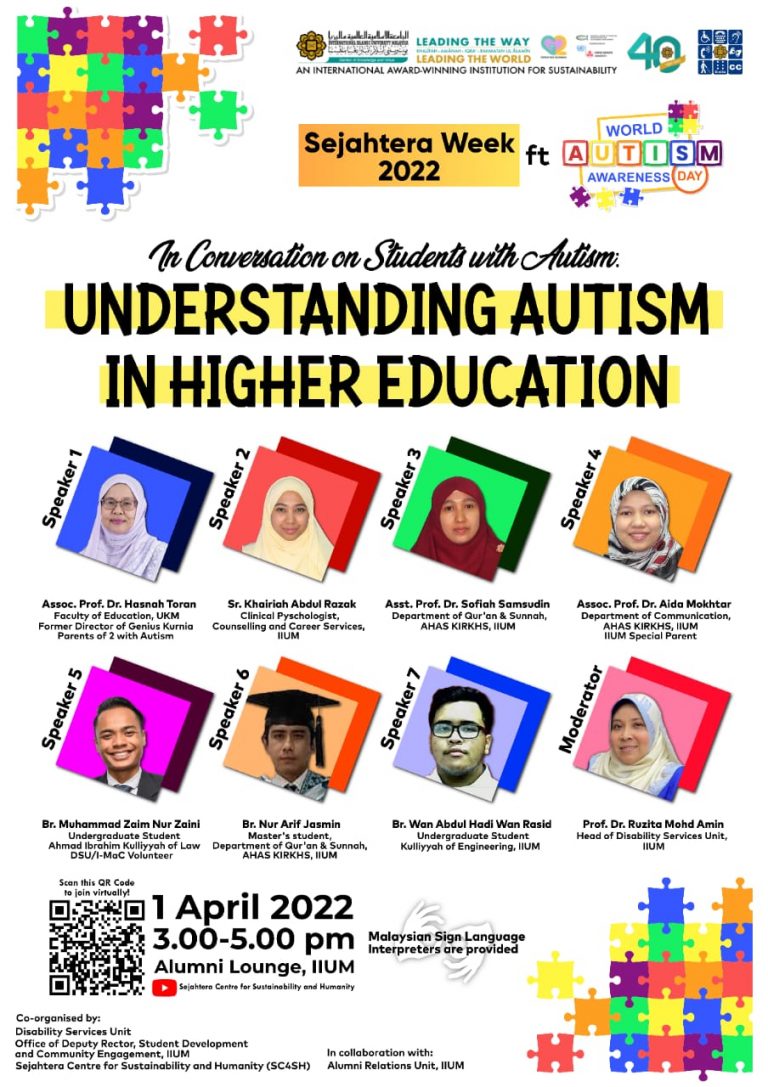 ‘IN CONVERSATION ON STUDENTS WITH AUTISM: UNDERSTANDING AUTISM IN HIGHER EDUCATION’